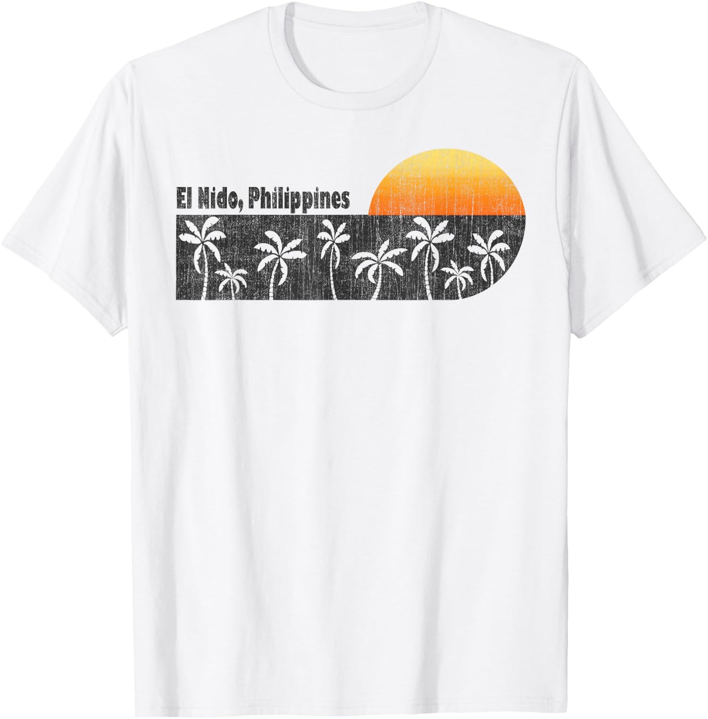 Retro El Nido Philippines T-Shirt - T-Shirt | White