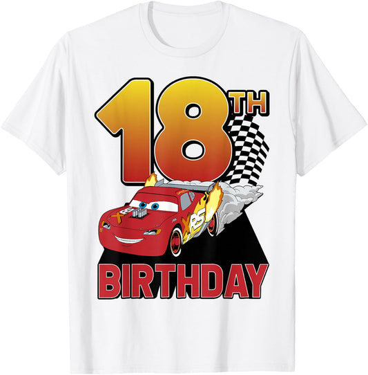Disney Pixar Cars 18th Birthday Racer McQueen T-Shirt - T-Shirt | White