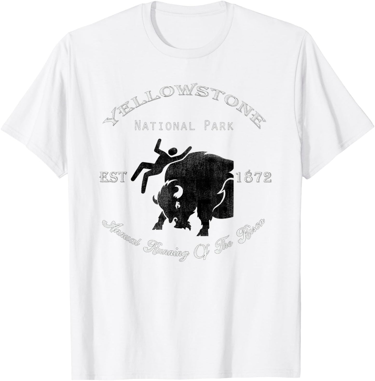 Yellowstone Annual Running of the Bison T Shirt T-Shirt - T-Shirt | White