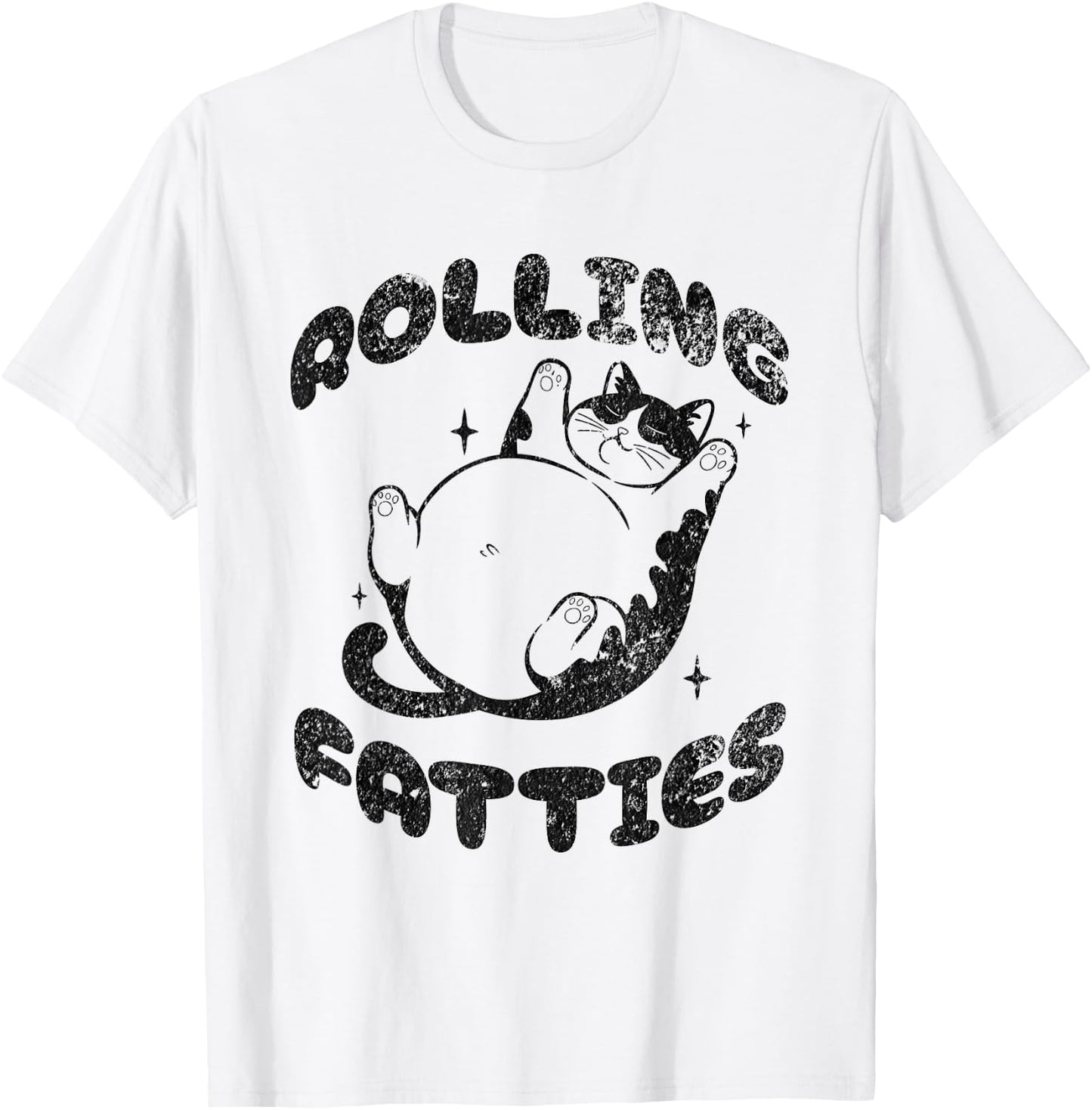 Oxygen Bandit -Adults Cat Lovers , Grey, Small, Short Sleeve, Classic Fit, Round Neck, Cartoon Cat Print T-Shirt - T-Shirt | White