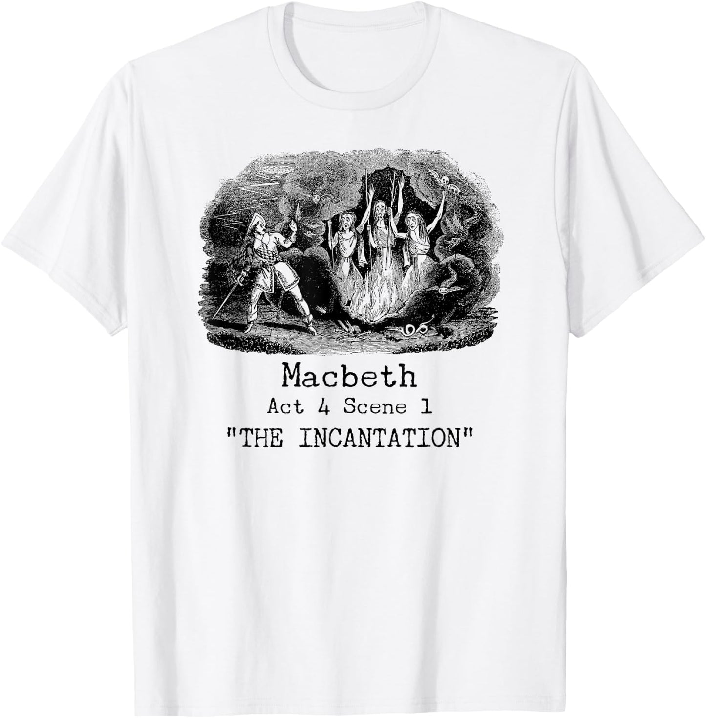 Three Witches Incantation Macbeth Shakespeare Literature T-Shirt - T-Shirt | White