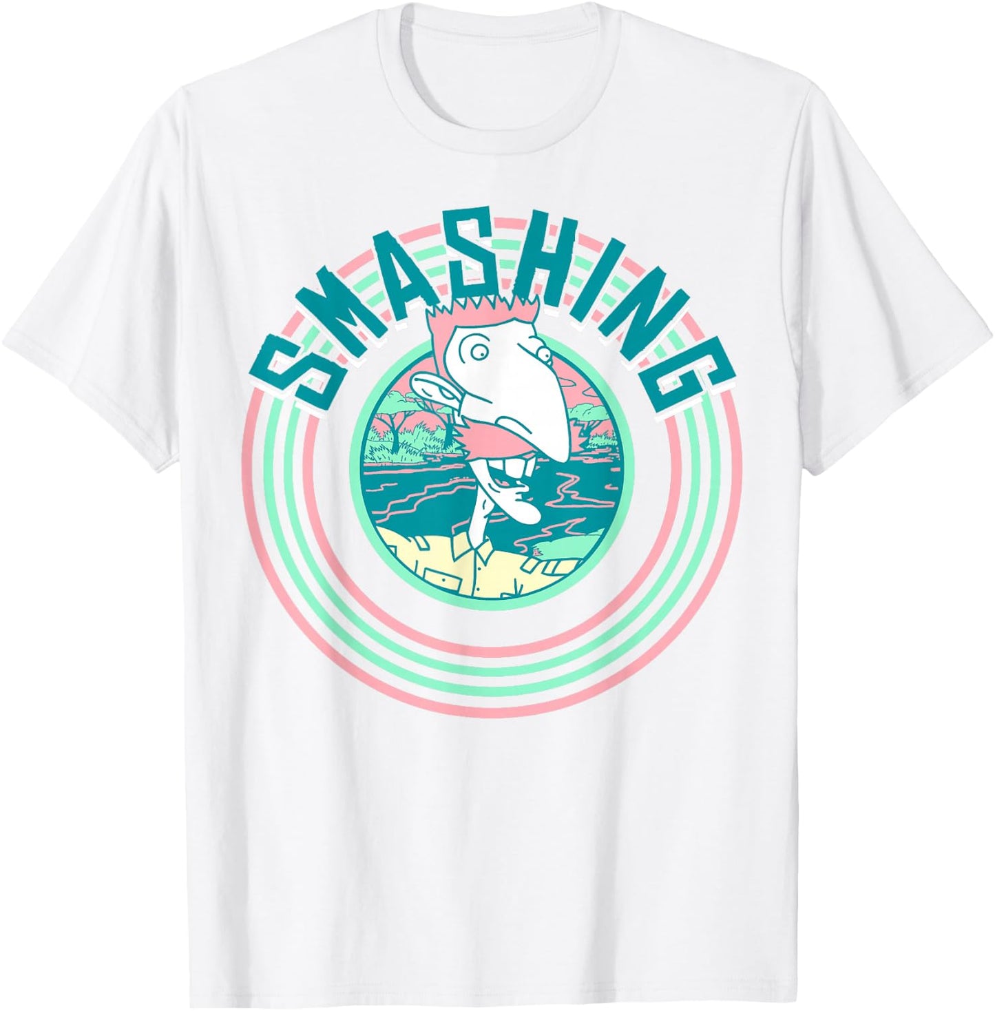 The Wild Thornberrys Nigel Smashing Retro Circle Logo T-Shirt - T-Shirt | White