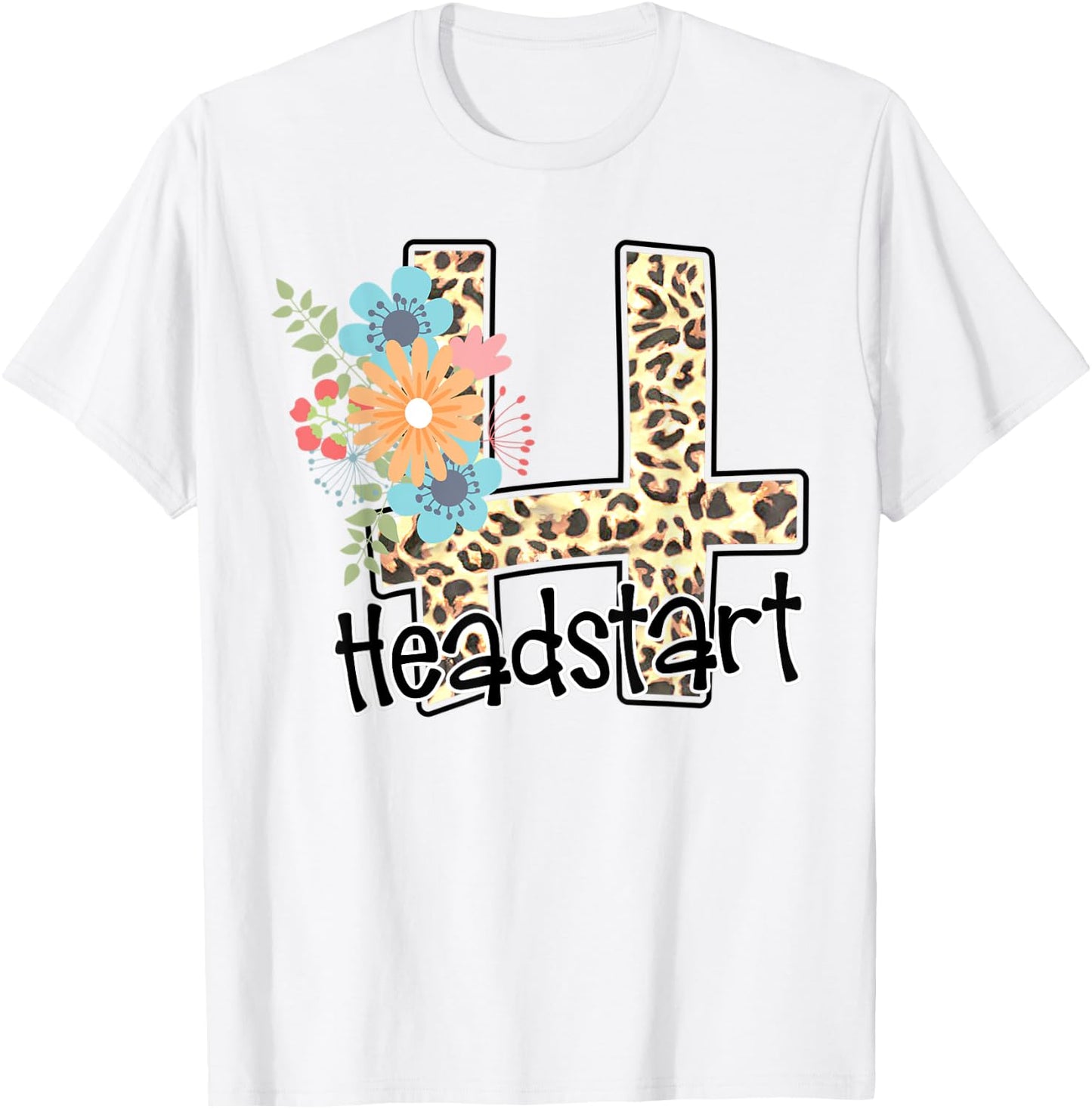 Headstart Leopard Back to School Teacher Girl First Day T-Shirt - T-Shirt | White