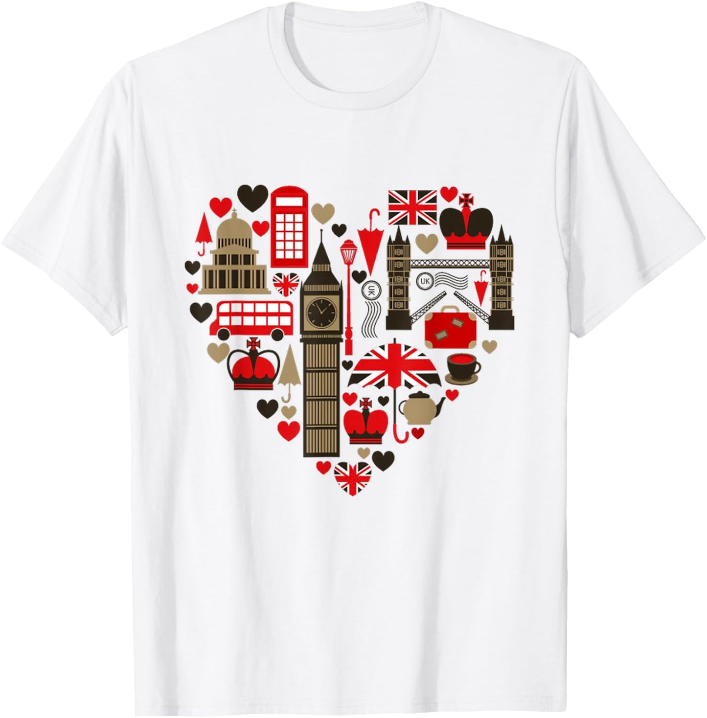 Vintage London I Love Travel Wanderlust Union Jack T-Shirt - T-Shirt | White