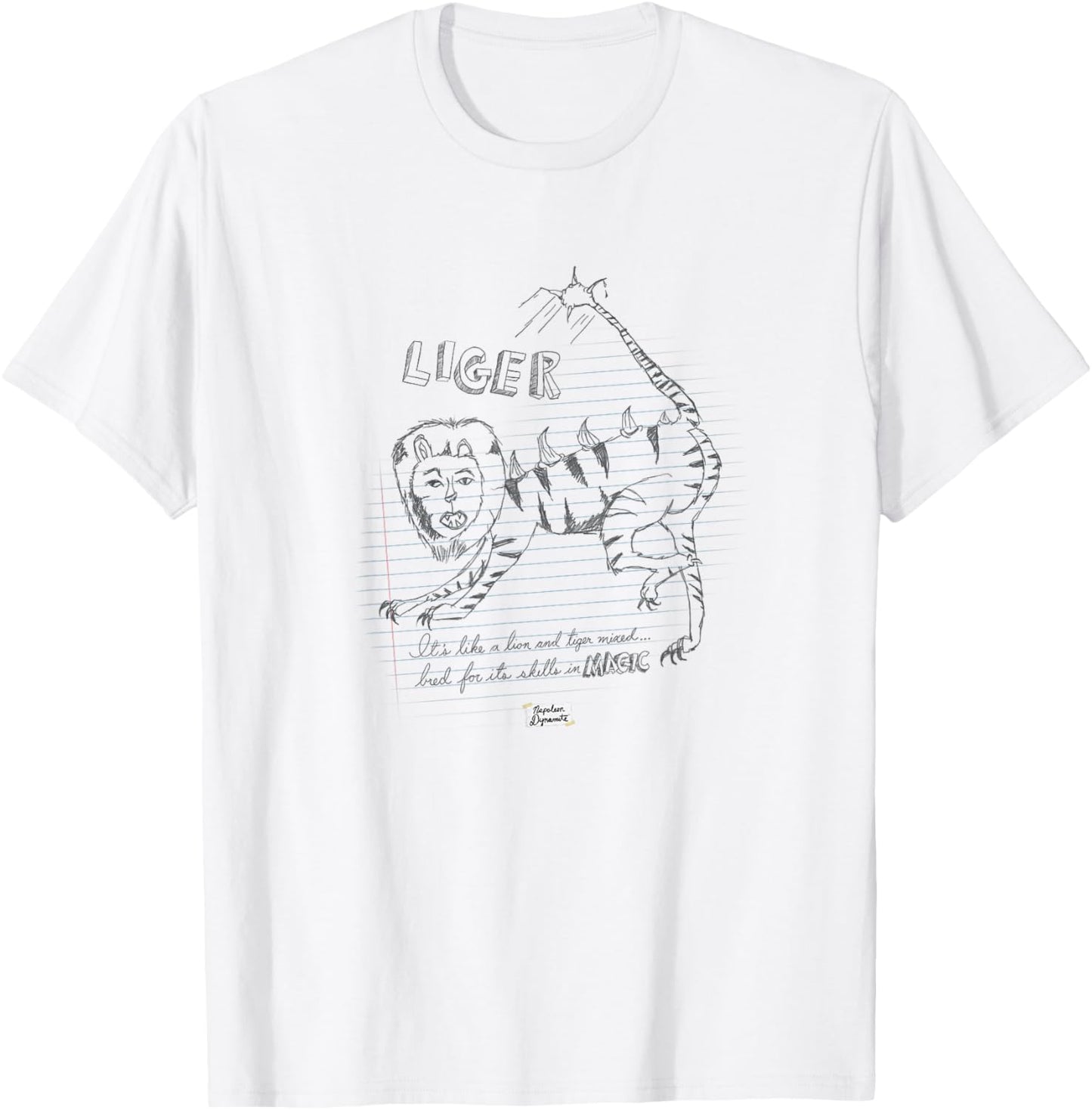 Napoleon Dynamite Liger Magic Notebook Drizzle Sketch T-Shirt - T-Shirt | White
