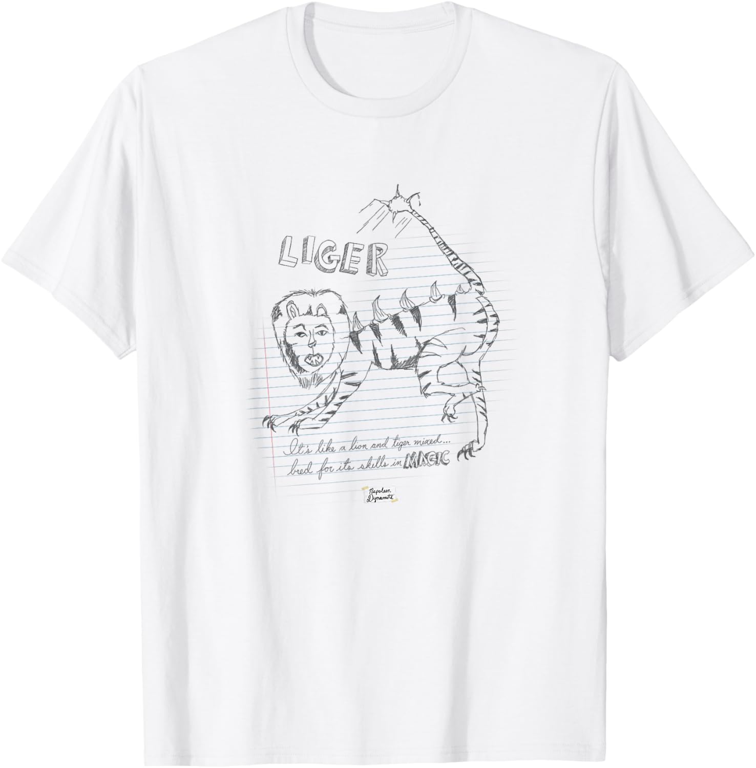 Napoleon Dynamite Liger Magic Notebook Drizzle Sketch T-Shirt - T-Shirt | White