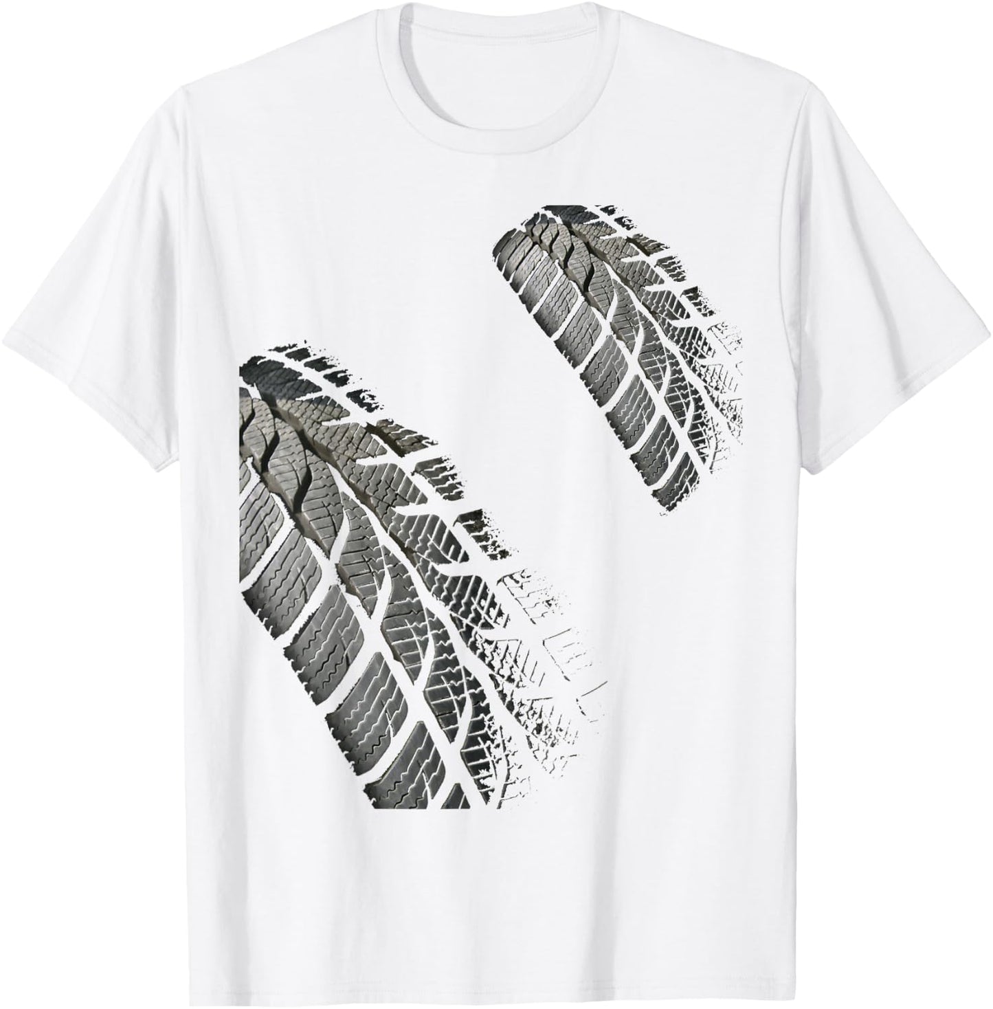 Tire Track Of Dirt Racing Car Bike SkidMark Motocross T-Shirt - T-Shirt | White
