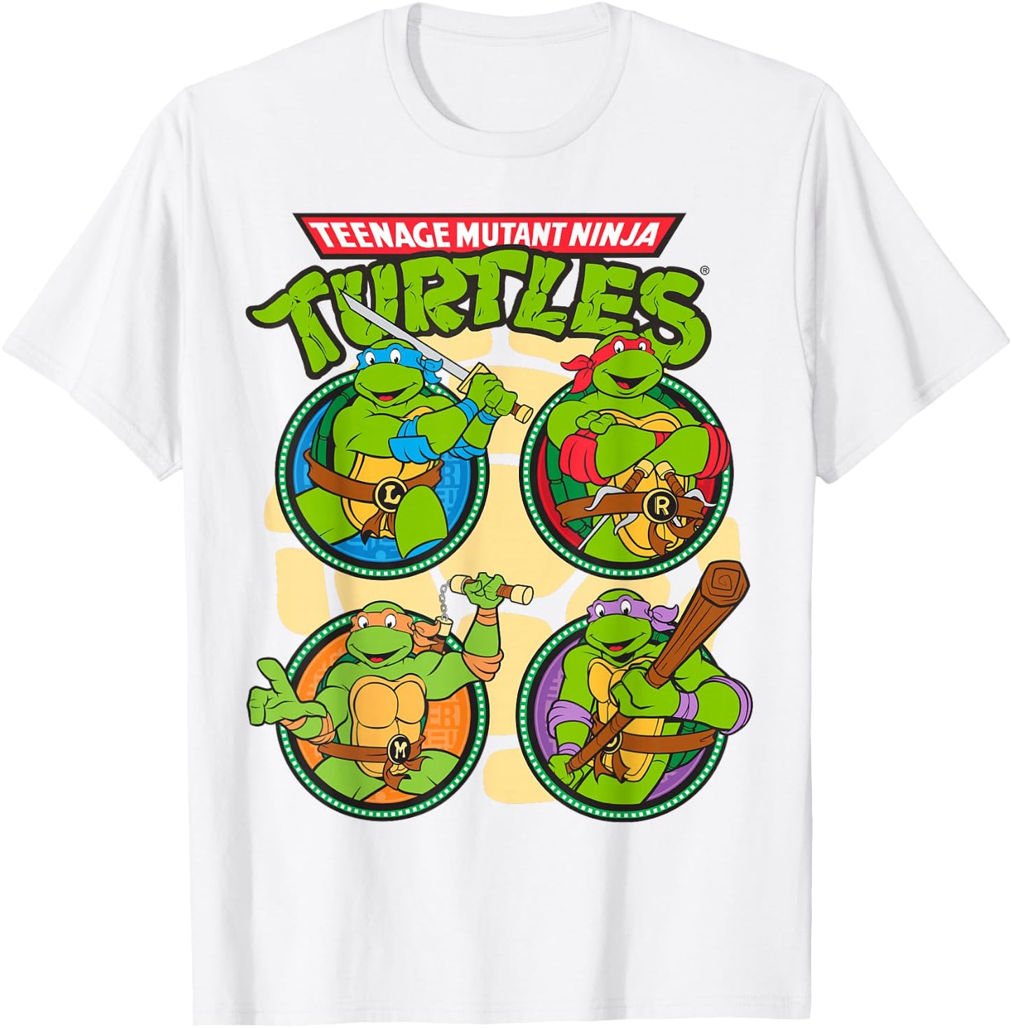 Teenage Mutant Ninja Turtles Circular Design T-Shirt - T-Shirt | White