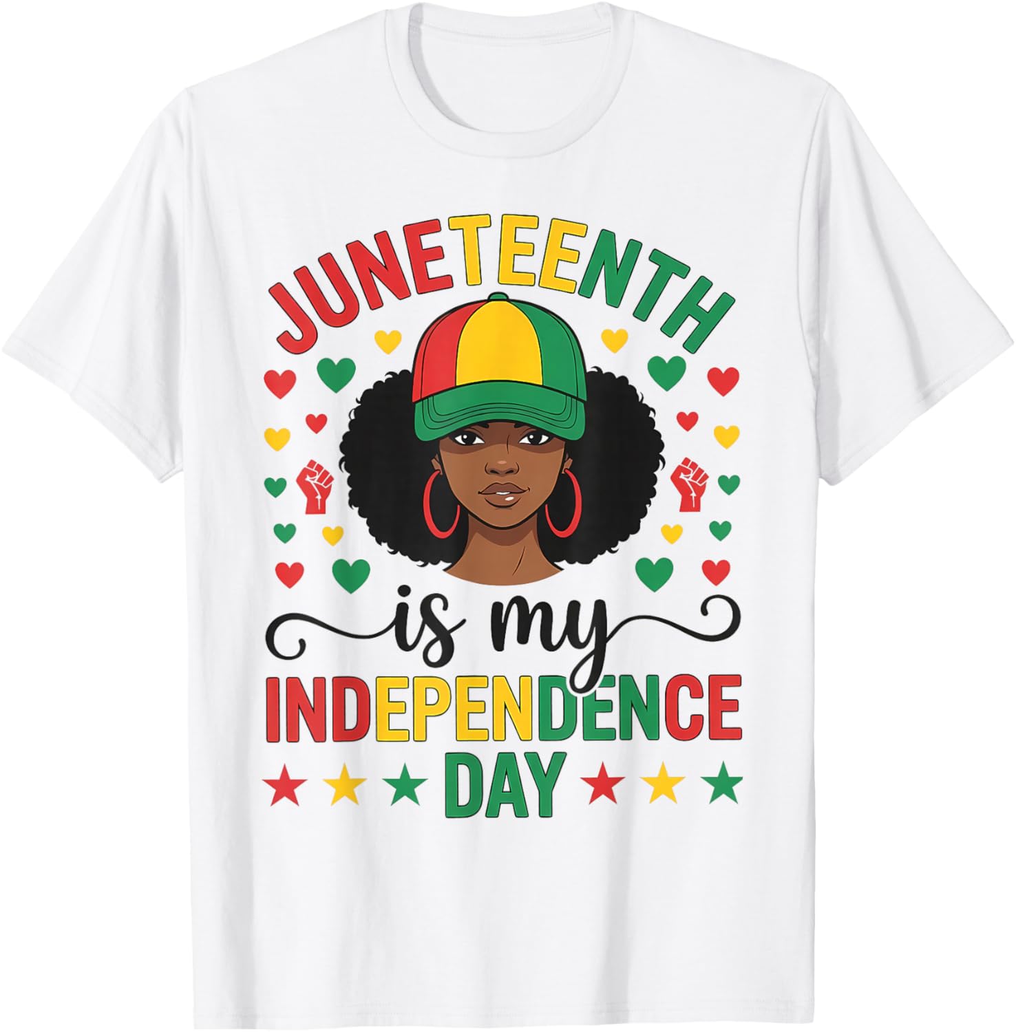Juneteenth 1865 Freedom Day Black Women Girl African Afro T-Shirt - T-Shirt | White
