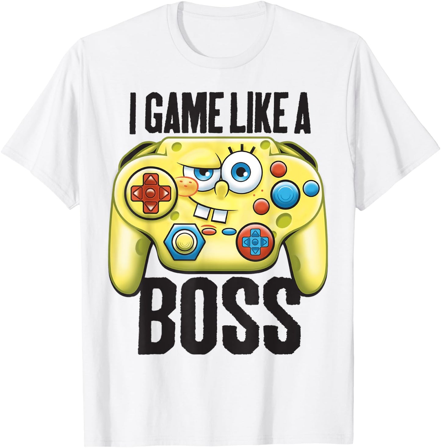 Spongebob SquarePants I Game Like A Boss Short Sleeve T-Shirt - T-Shirt | White
