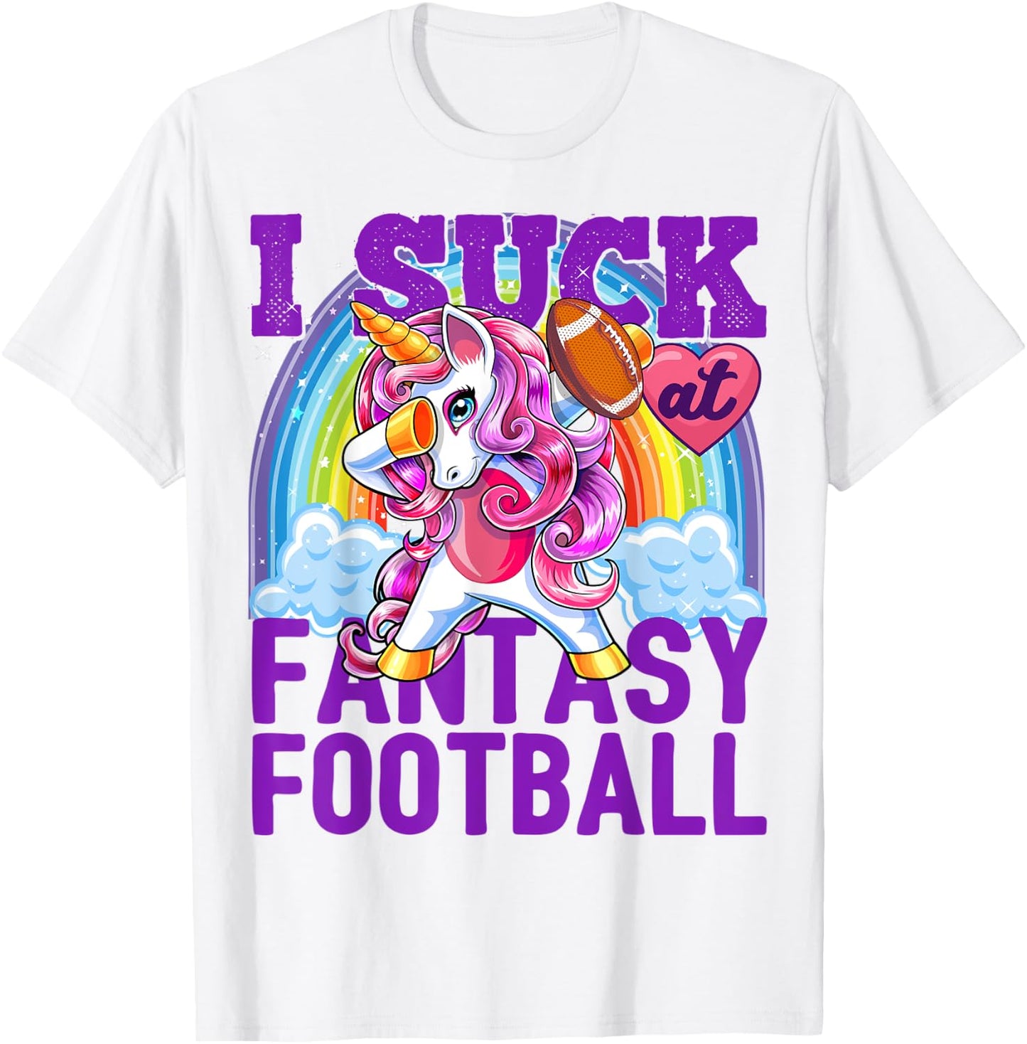 I Suck at Fantasy Football Dabbing Unicorn Loser Shirt Men T-Shirt - T-Shirt | White