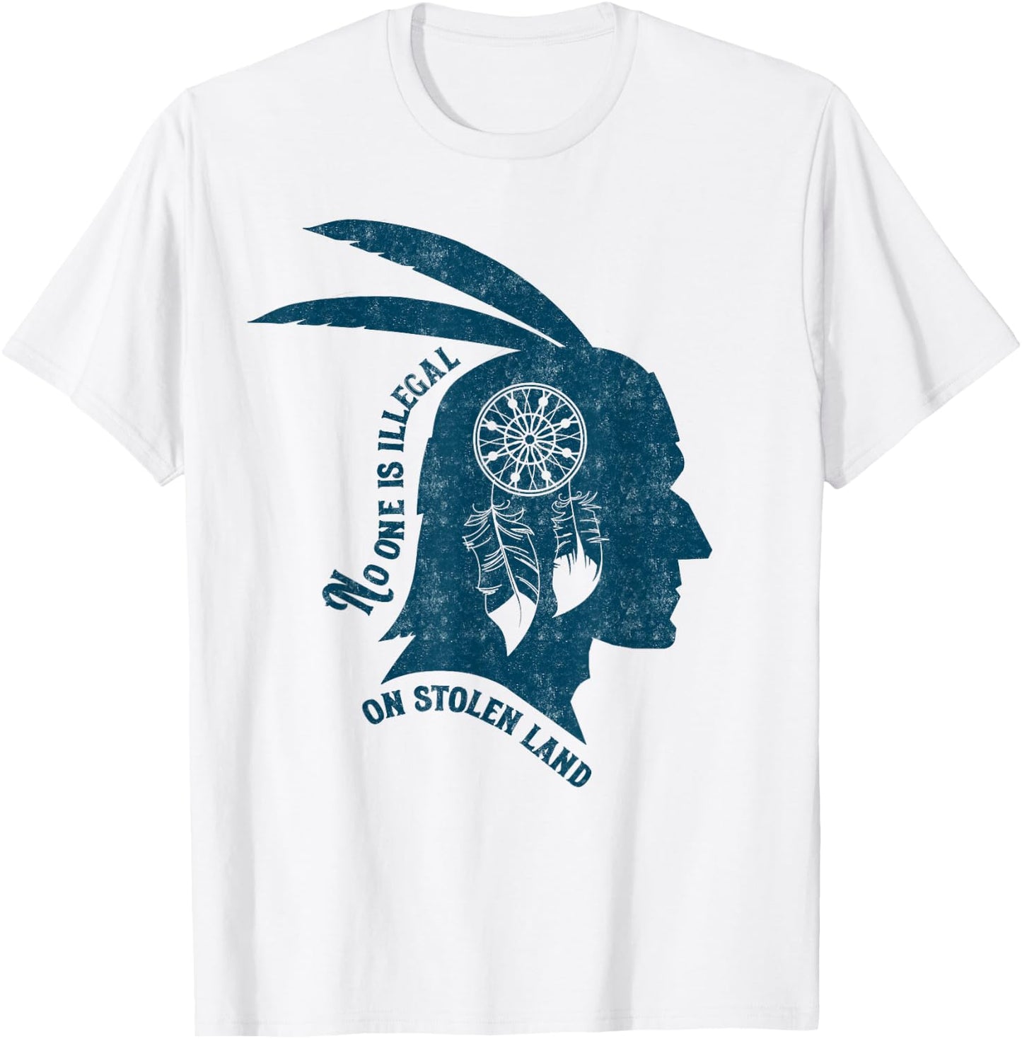 No One Is Illegal On Stolen Land Immigrant Immigration Shirt T-Shirt - T-Shirt | White