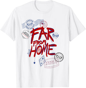 Marvel Spider-Man: Far From Home Travel Stamps T-Shirt - T-Shirt | White