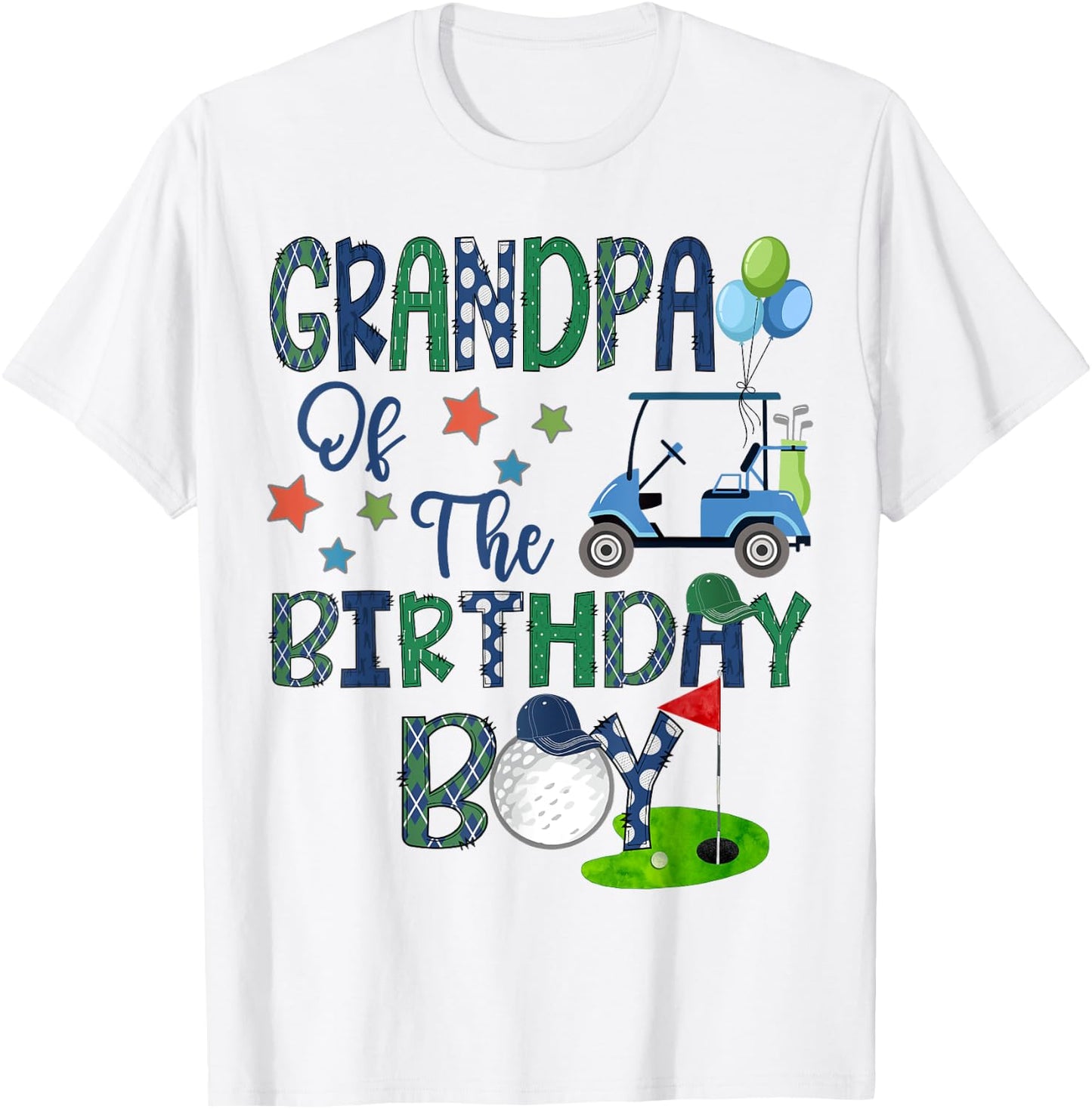Grandpa Of The Birthday Boy Hole In One Golf Lover T-Shirt - T-Shirt | White