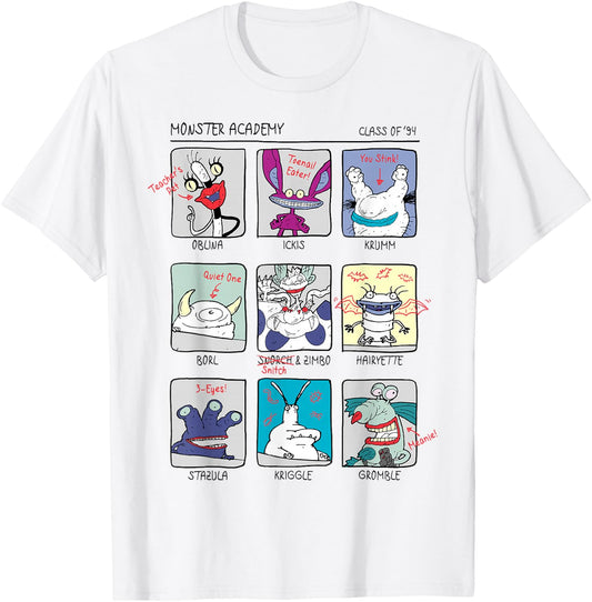 Aaahh!!! Real Monsters Yearbook Photos Page T-Shirt - T-Shirt | White