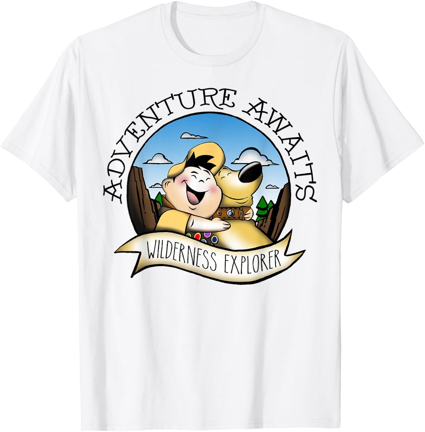 Disney Pixar Up Dug & Russell Wilderness Explorer T-Shirt - T-Shirt | White