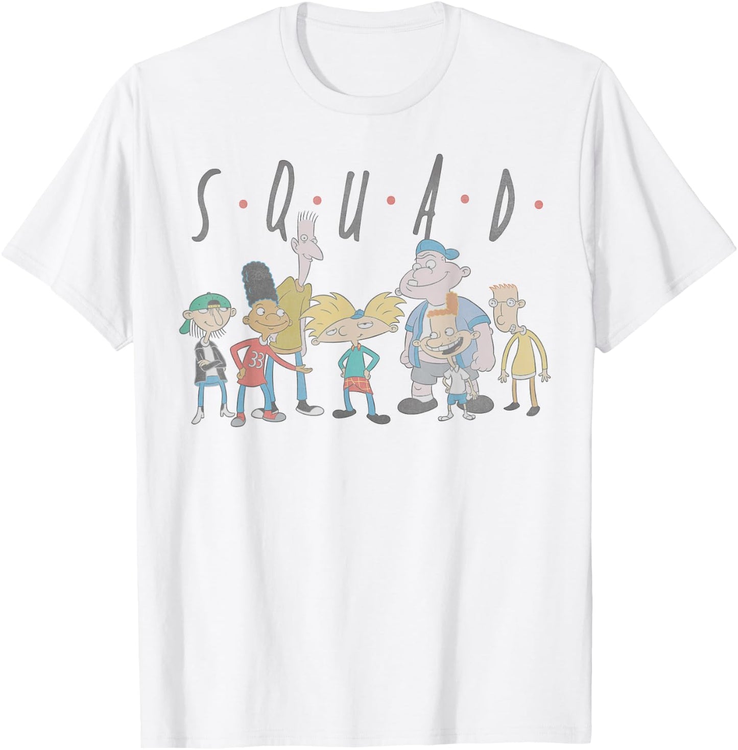 Nickelodeon Hey Arnold SQUAD Team T-Shirt - T-Shirt | White