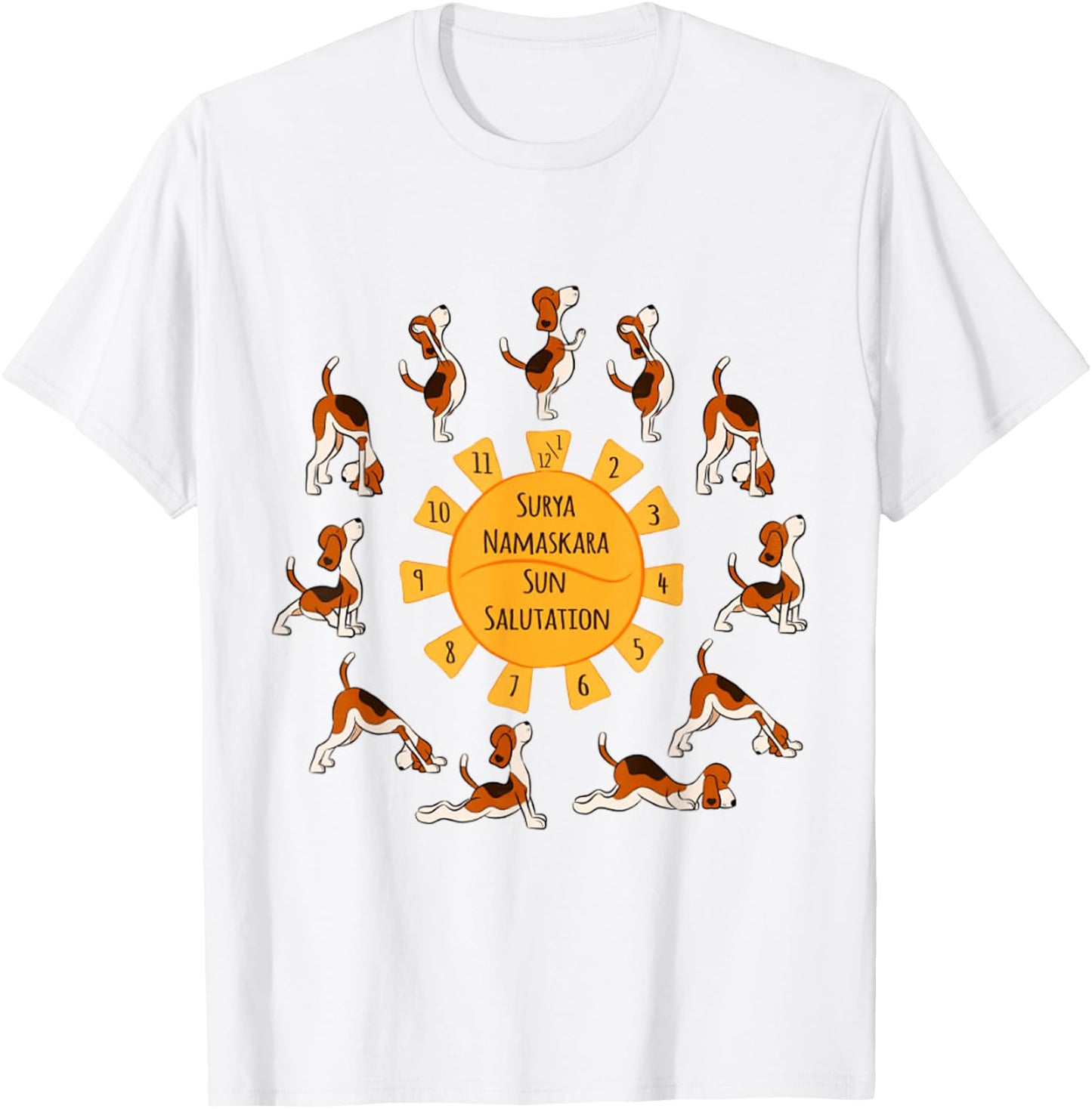 Sun Salutation Dog Puppy Pet Lover Yoga Meditation Women Girls Kids T-Shirt - T-Shirt | White