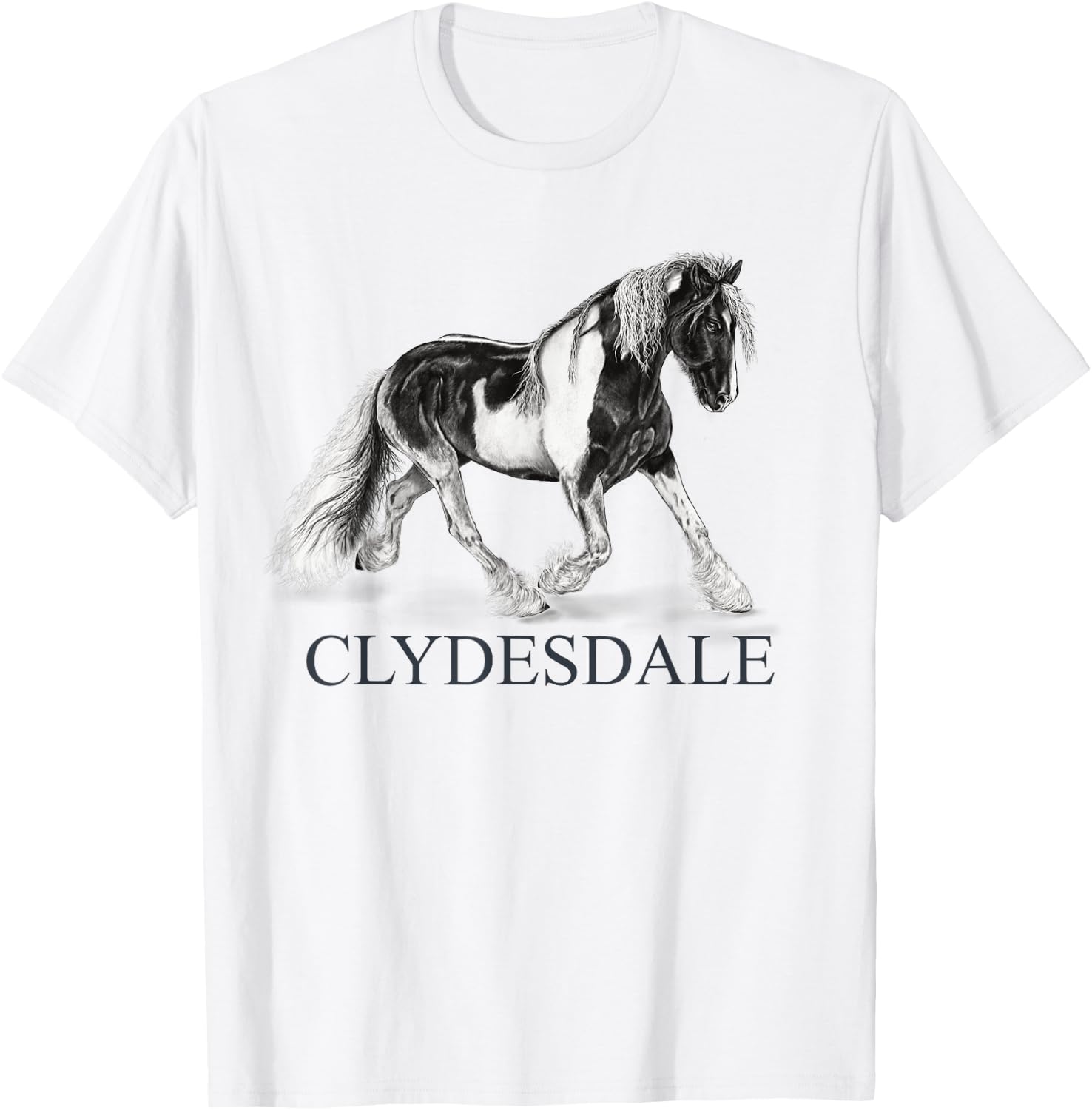 Clydesdale Equestrian Horse Lover T-Shirt - T-Shirt | White