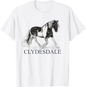 Clydesdale Equestrian Horse Lover T-Shirt - T-Shirt | White