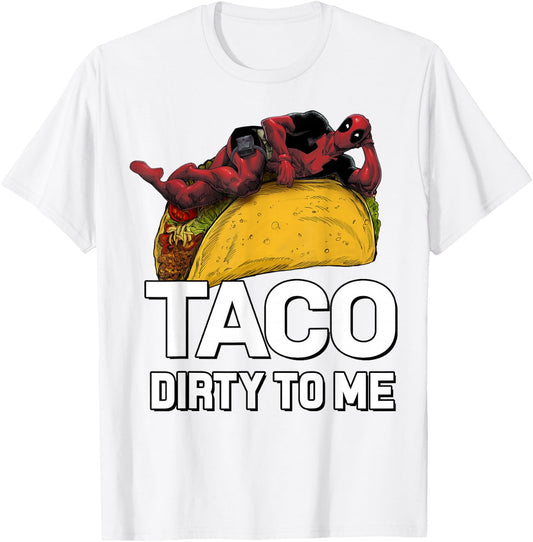 Marvel Deadpool Taco Dirty To Me Graphic T-Shirt - T-Shirt | White