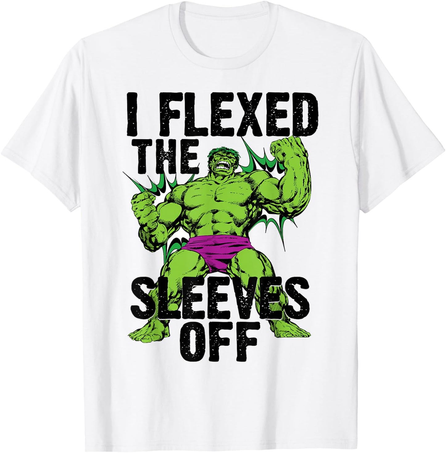 Marvel The Incredible Hulk I Flexed The Sleeves Off This T-Shirt - T-Shirt | White