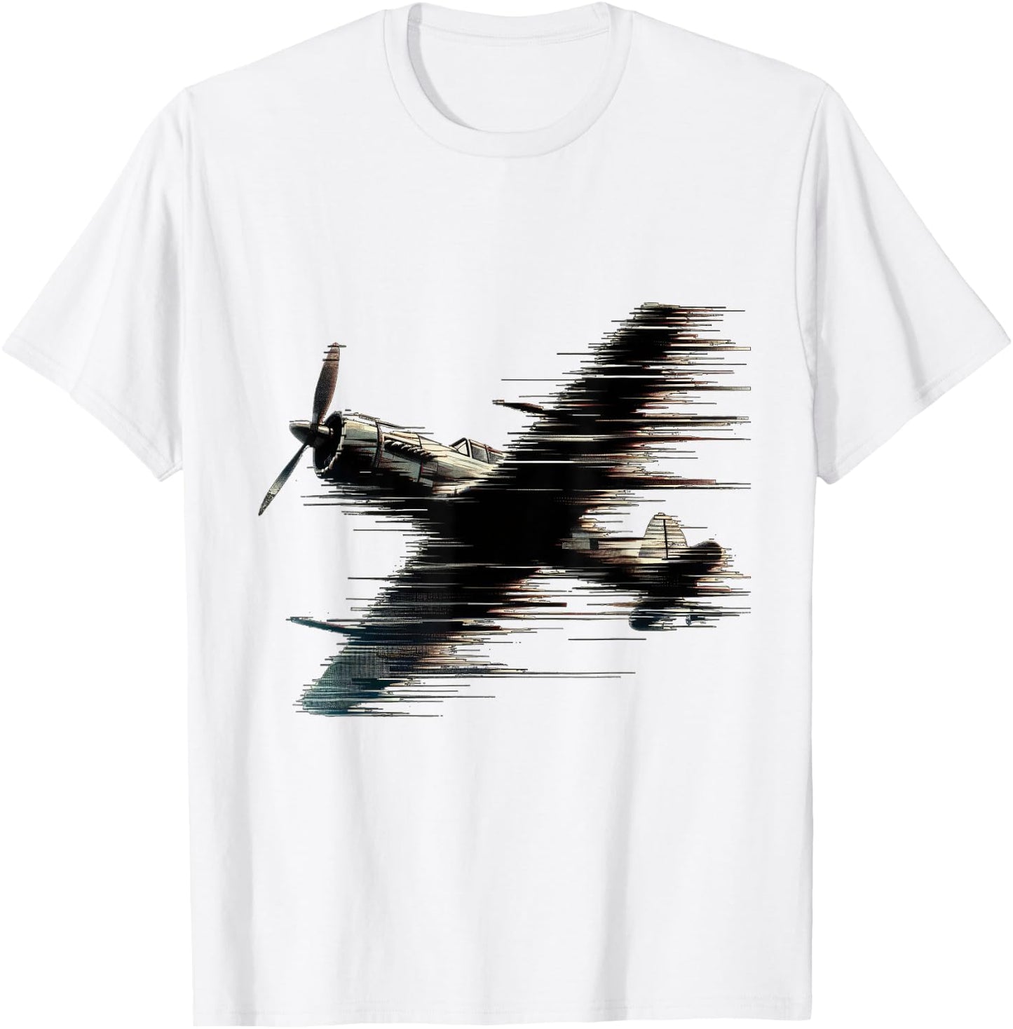 WW2 Airplane Noisy Jitter Vintage Aviation T-Shirt - T-Shirt | White