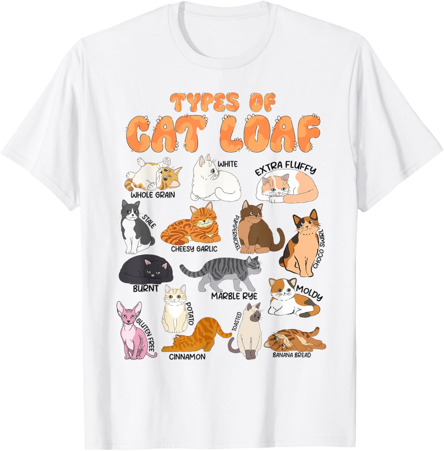 Teen Girl Types of Cat Loaf Cute Funny Tabby Tuxedo Cat Mom T-Shirt - T-Shirt | White