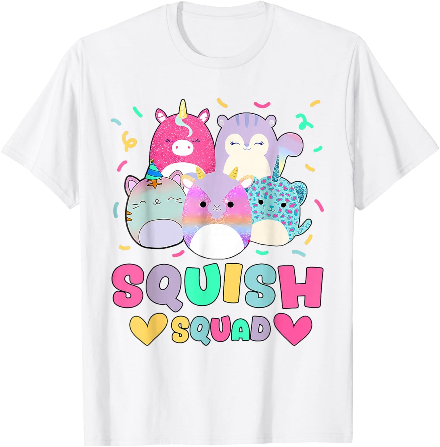 Squish Squad Birthday Shirt for Girls Kids T-Shirt - T-Shirt | White