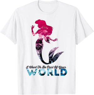 Disney The Little Mermaid Part Of Your World Ariel Collage T-Shirt - T-Shirt | White