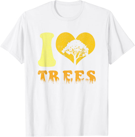 Vintage Earth Day Shirt I Love Trees Teacher Men Women Girls Kids T-Shirt - T-Shirt | White