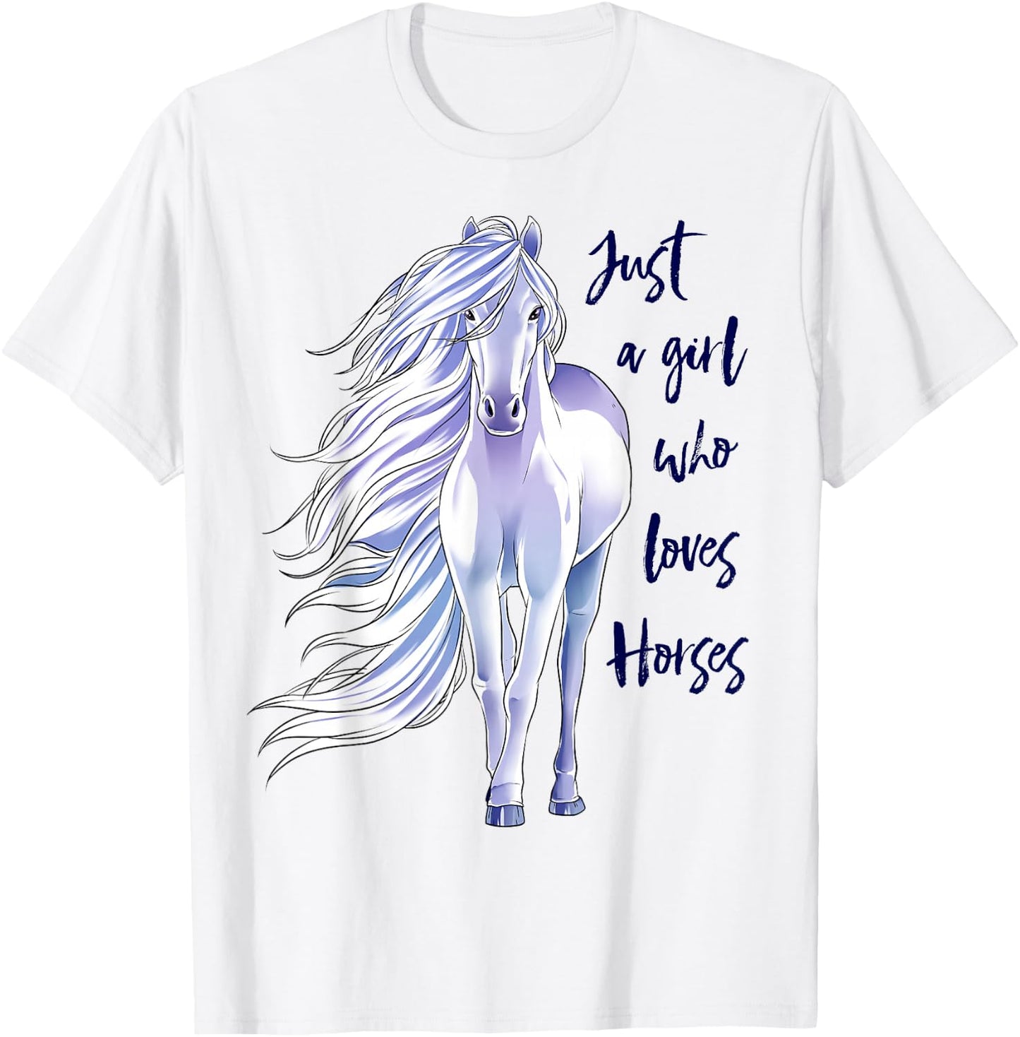 Horse Just a Girl Who Loves Horseback Riding Equestrian Farm T-Shirt - T-Shirt | White