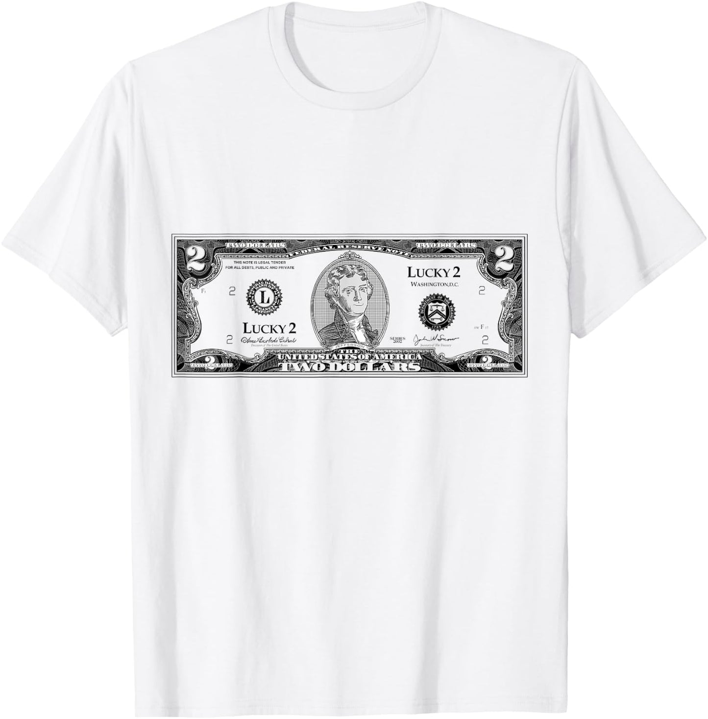 Two Dollar Bill T-Shirt - T-Shirt | White
