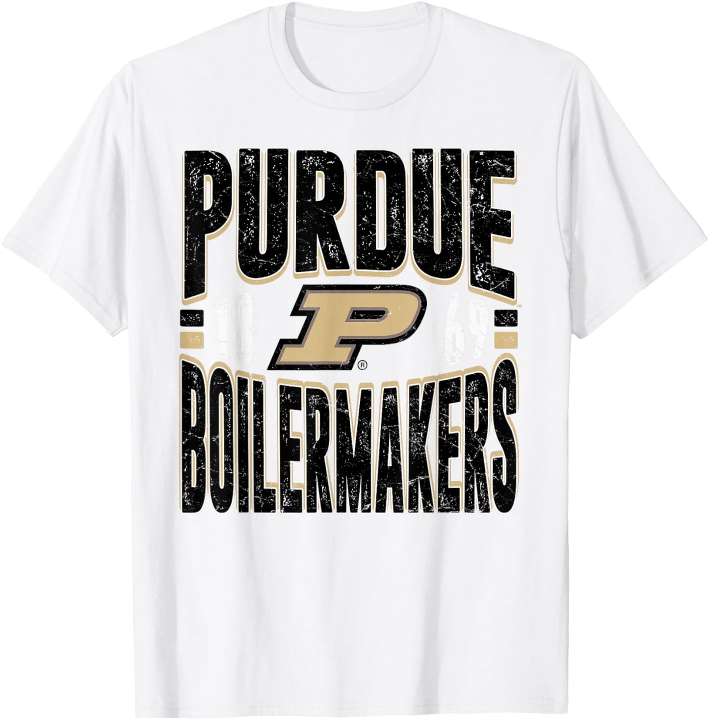 Purdue Boilermakers Vintage 90's Retro Gray T-Shirt - T-Shirt | White