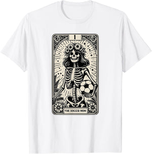 Soccer Mom Skeleton Tarot Card Vintage Halloween T-Shirt - T-Shirt | White