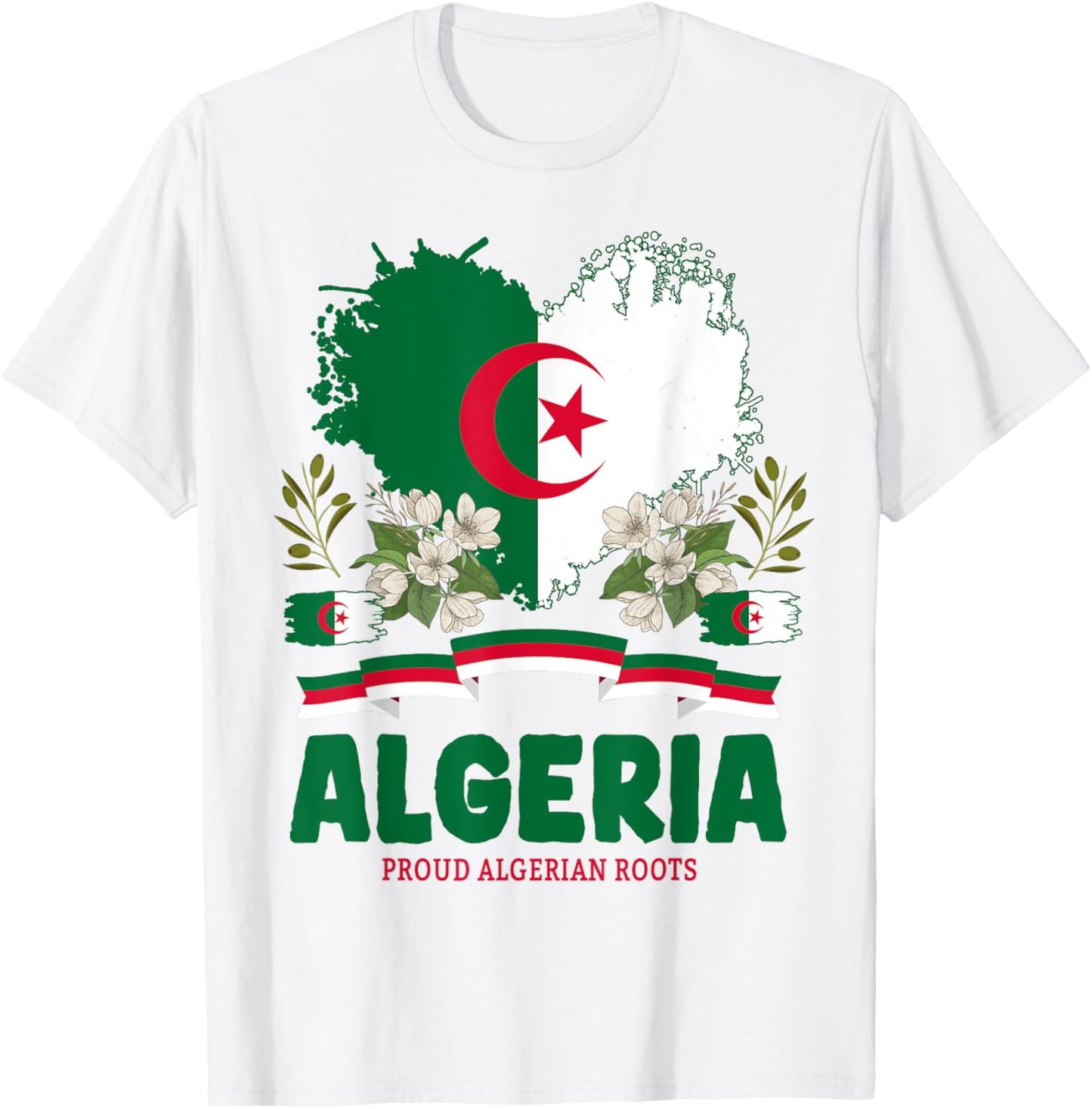 Algeria Flag Themed Outfit Idea For Kids Algerian Heritage T-Shirt - T-Shirt | White