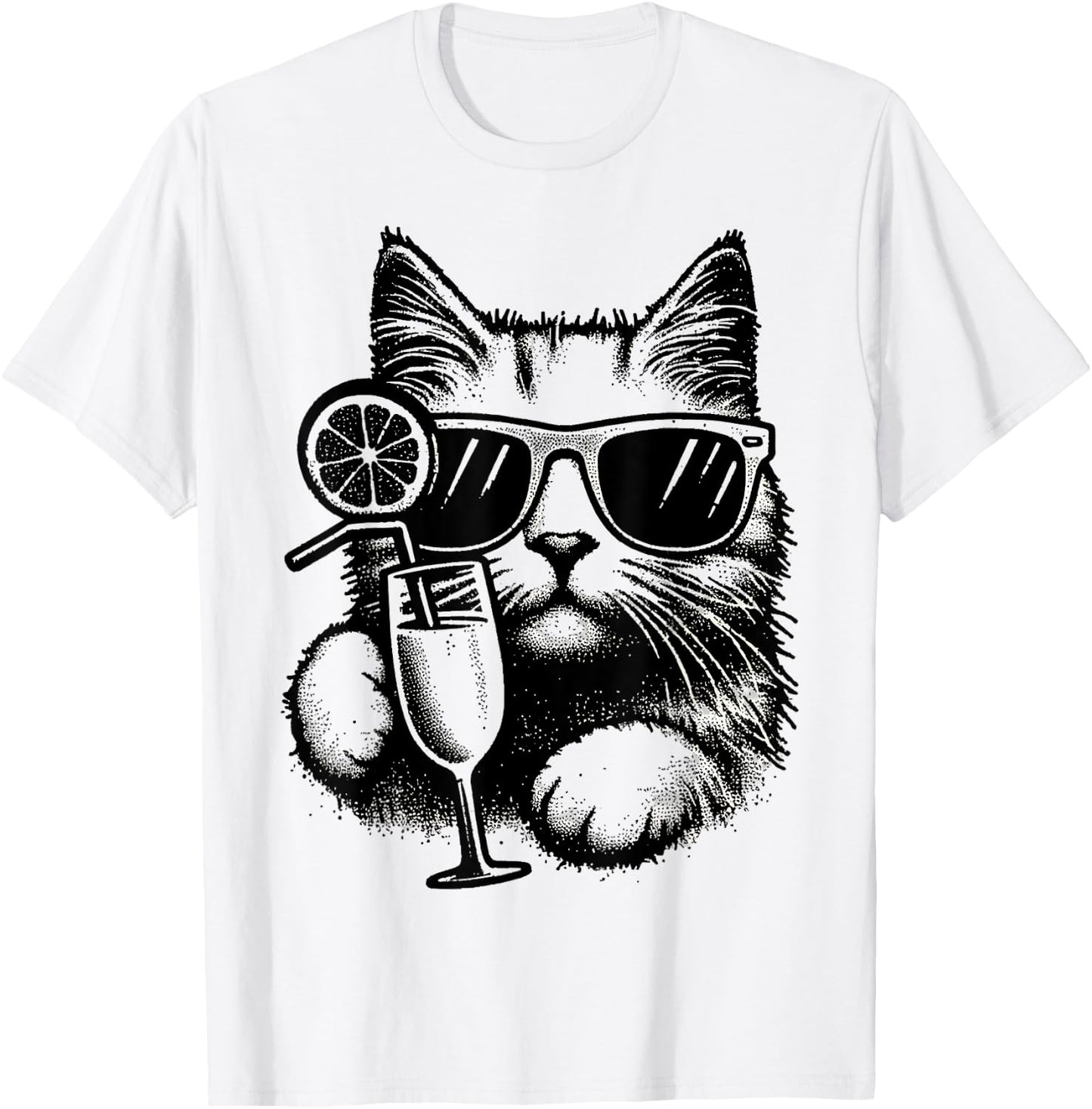 Vintage Cat Funny Mimosa Women T-Shirt - T-Shirt | White