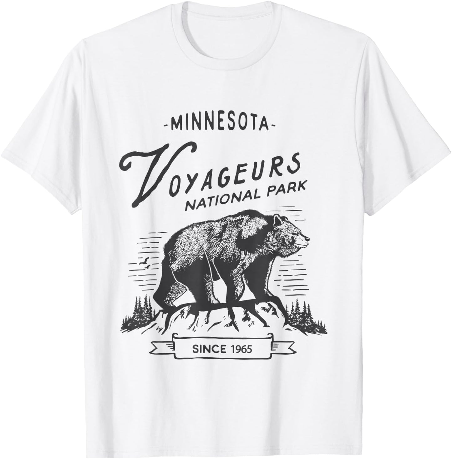 Vintage Voyageurs National Park Shirt Retro Bear Minnesota T-Shirt - T-Shirt | White