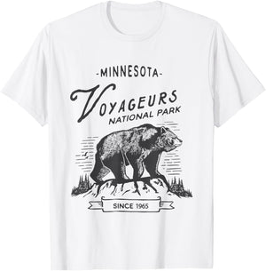 Vintage Voyageurs National Park Shirt Retro Bear Minnesota T-Shirt - T-Shirt | White