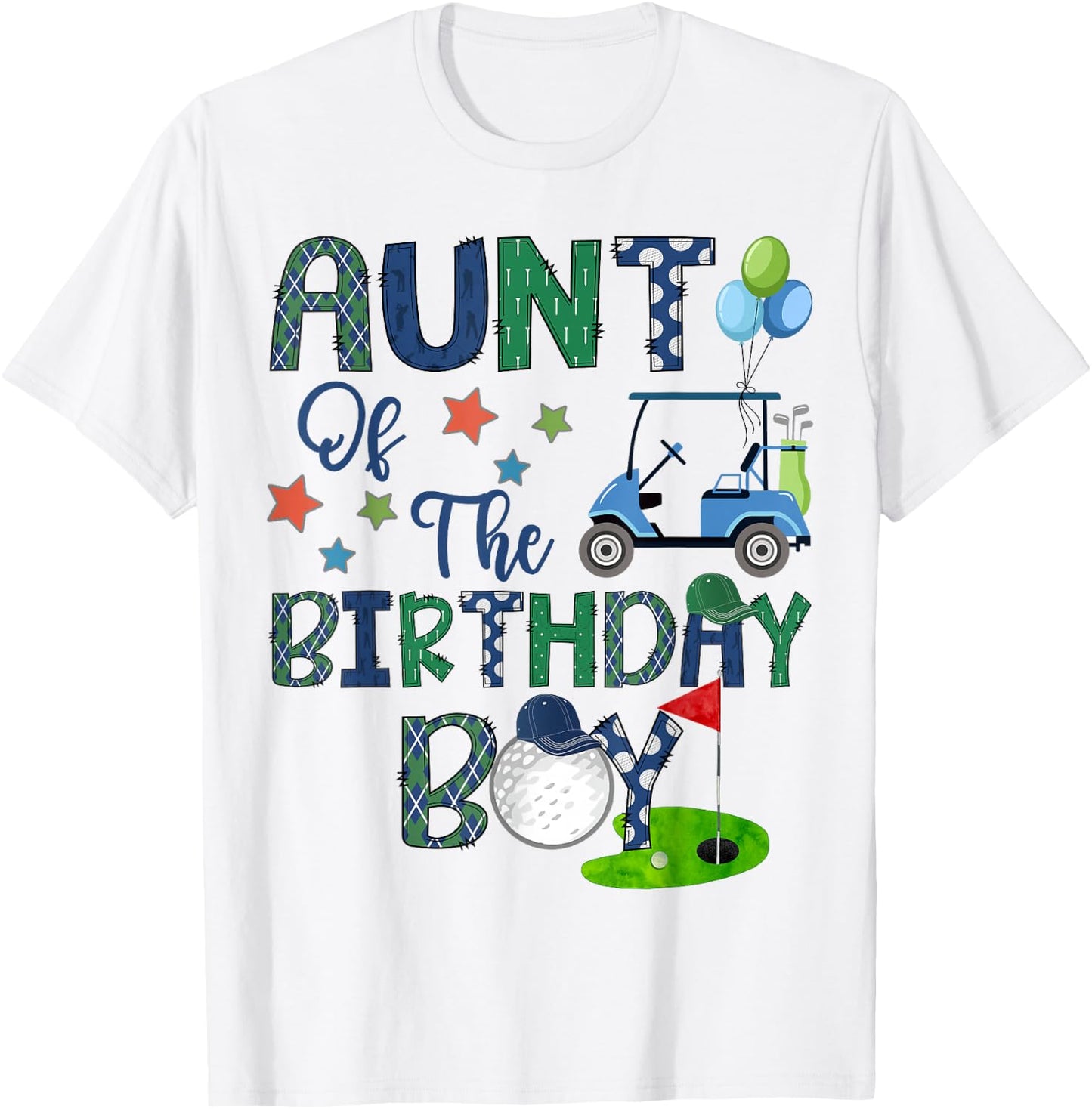 Aunt Of The Birthday Boy Hole In One Golf Lover T-Shirt - T-Shirt | White