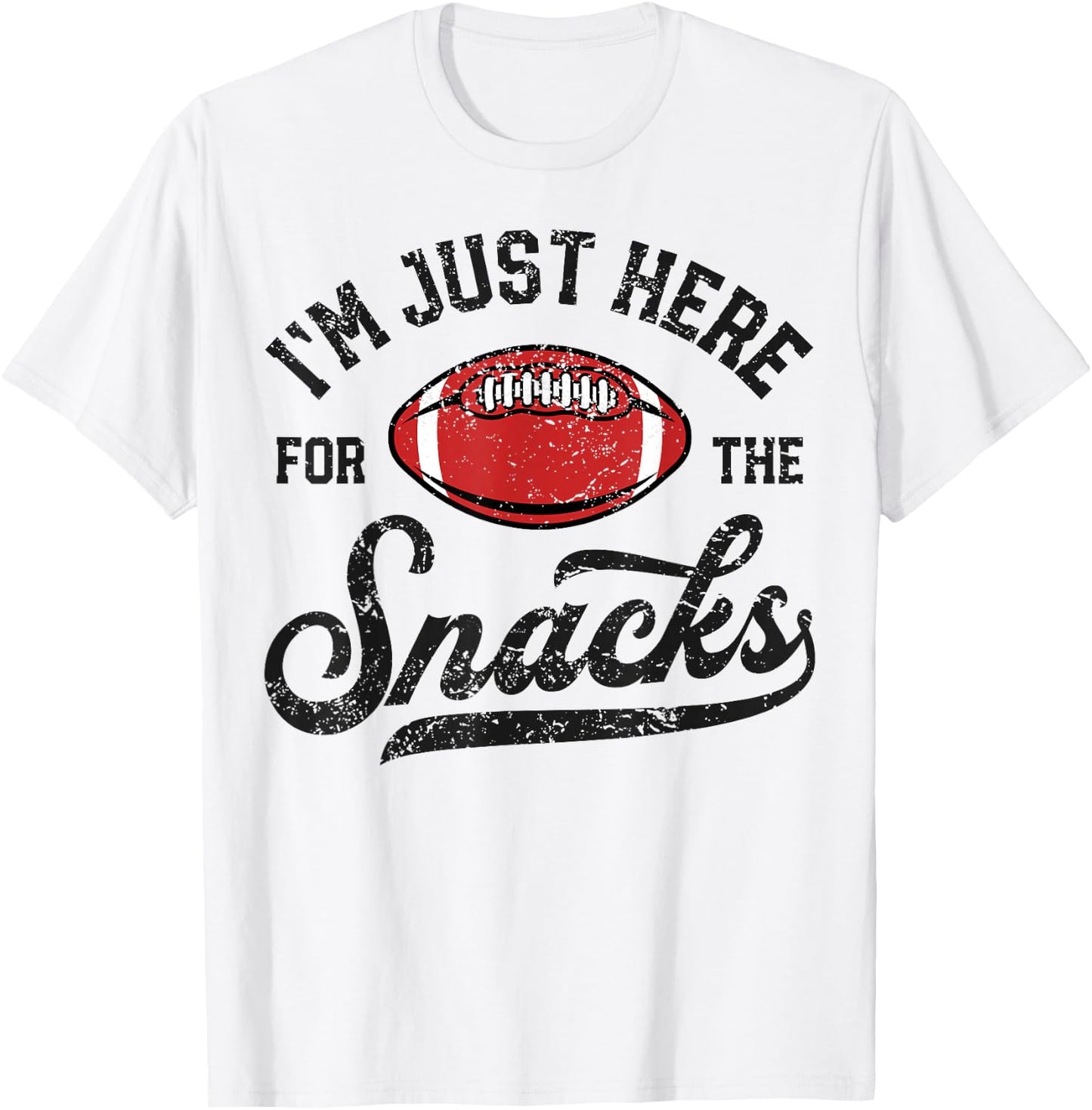I'm Just Here For The Snacks Funny Fantasy Football League T-Shirt - T-Shirt | White