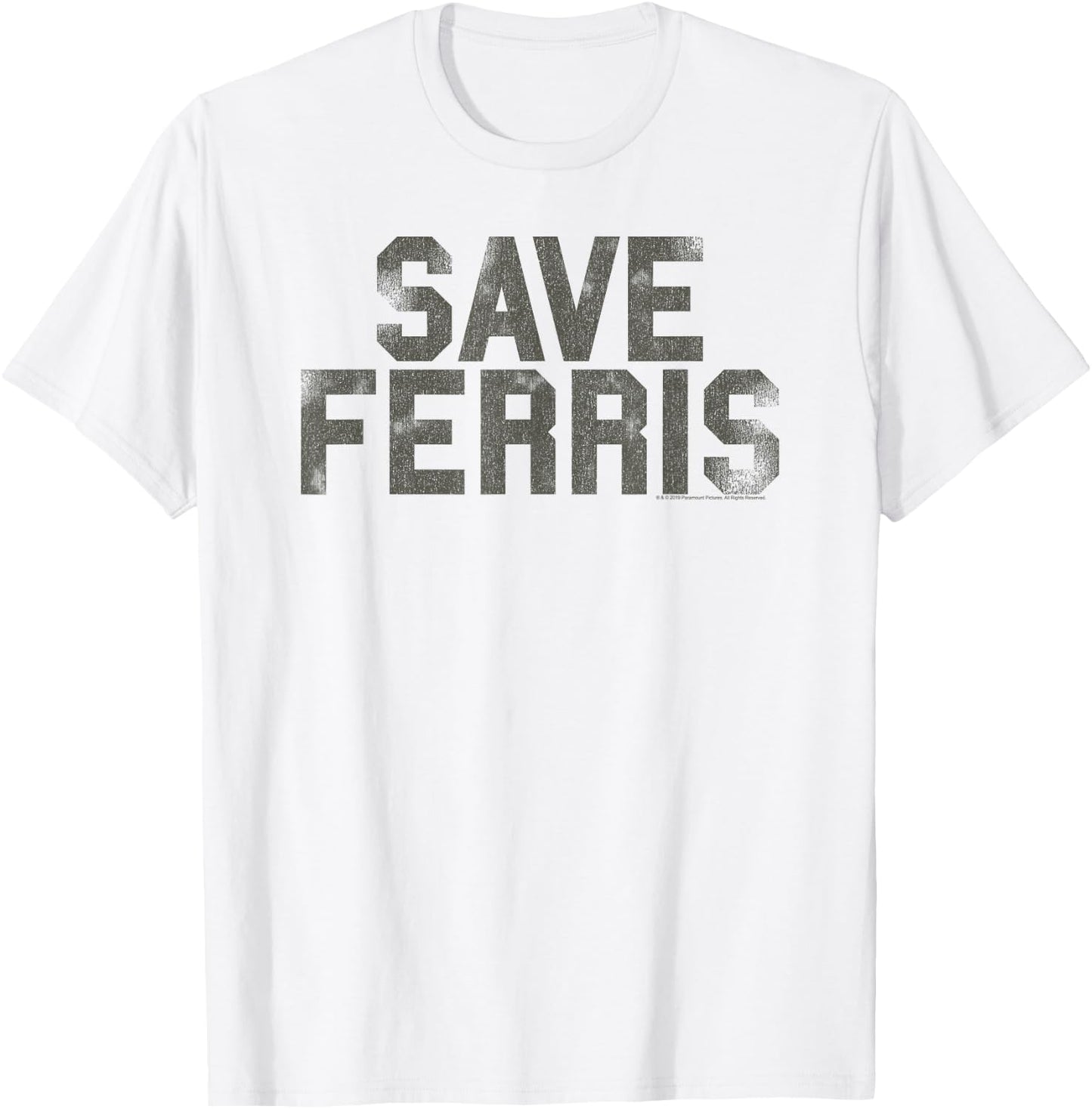 Ferris Bueller's Day Off Distressed Save Ferris Movie T-Shirt - T-Shirt | White