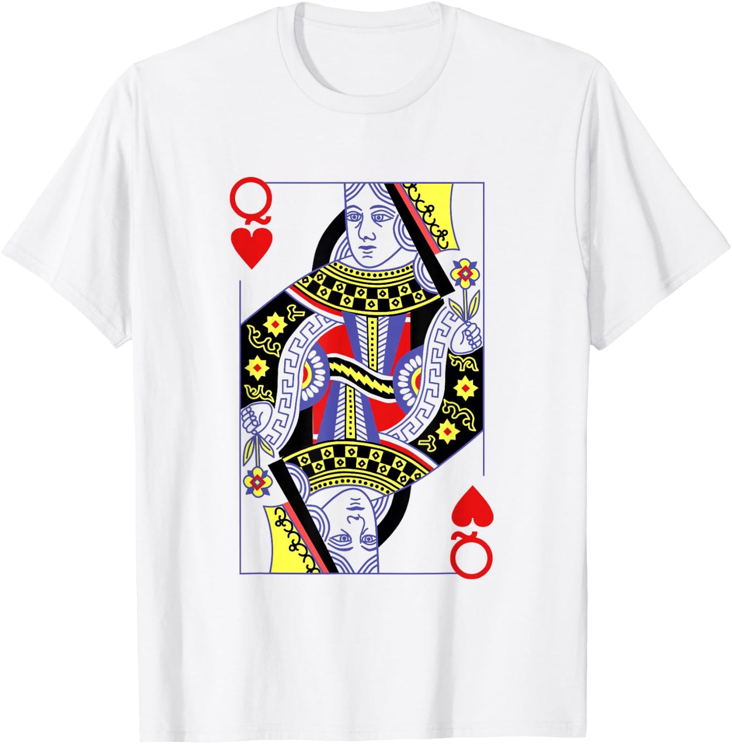 Queen Of Hearts Deck Of Cards Playing Cards Halloween Poker T-Shirt - T-Shirt | White