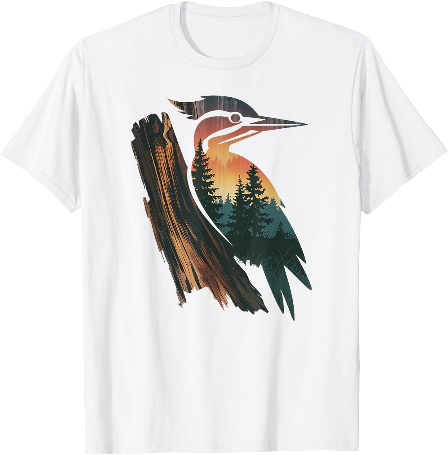 Woodpecker Hunting Hiking Outdoor Camping Forest Men Women T-Shirt - T-Shirt | White