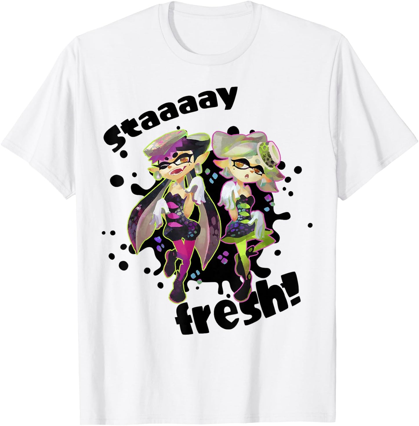 Nintendo Splatoon Squid Sisters Stay Fresh Graphic T-Shirt - T-Shirt | White