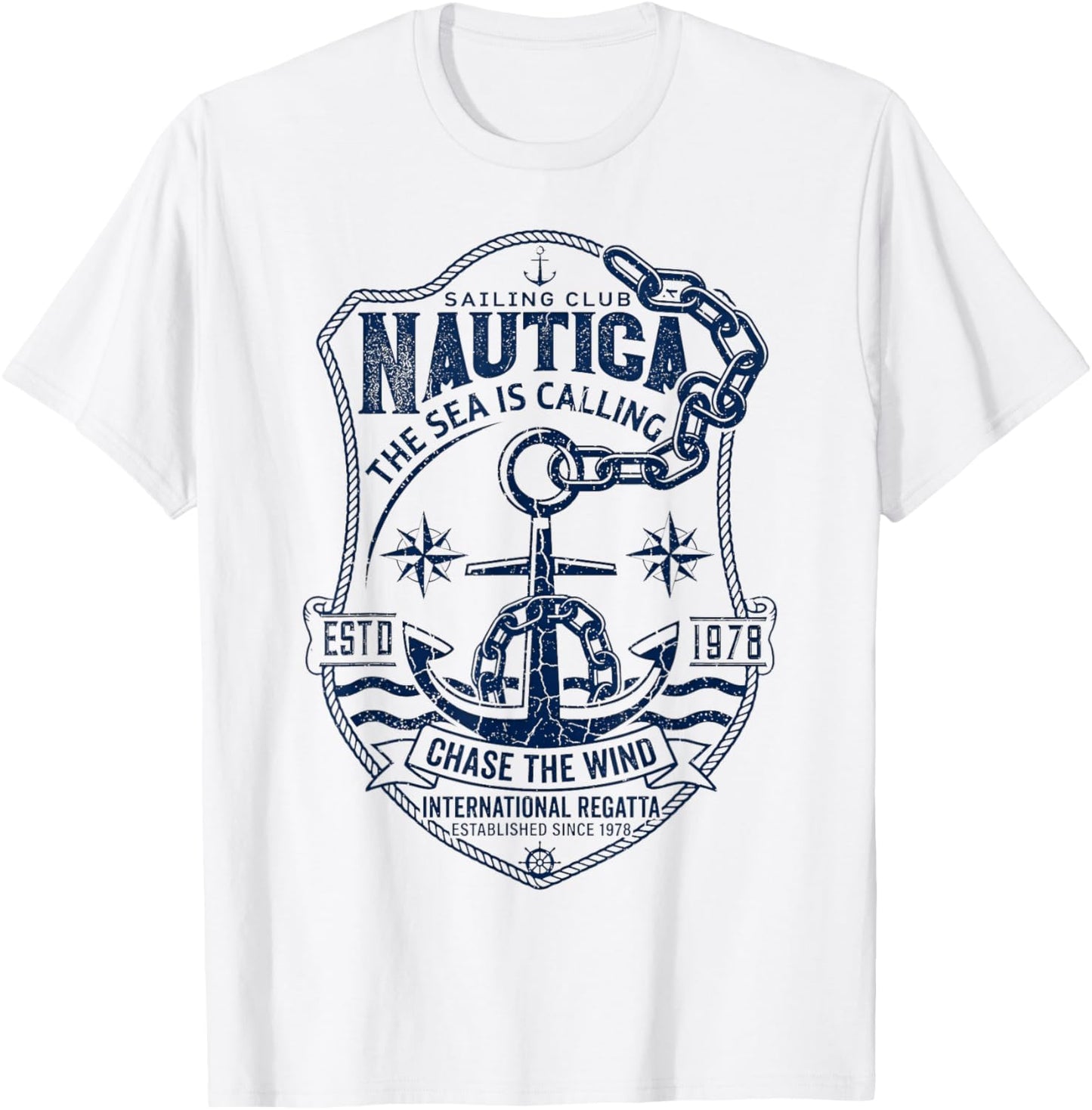Nautica Sailing Club Vintage Anchor International Regatta T-Shirt - T-Shirt | White