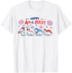 Cute Dinosaur USA Flag Fireworks Kids 4th of July Toddler T-Shirt - T-Shirt | White