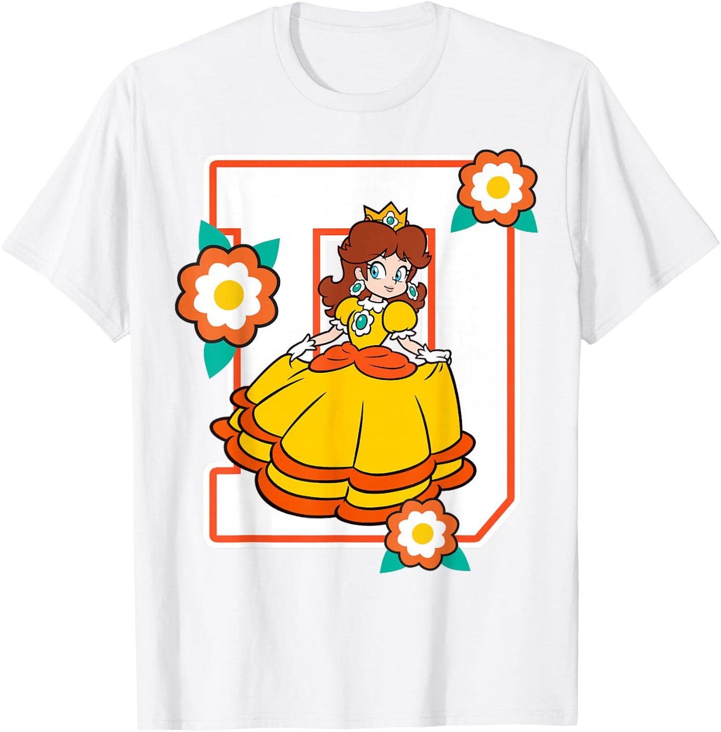 Super Mario Daisy Flowers Poster Graphic T-Shirt - T-Shirt | White