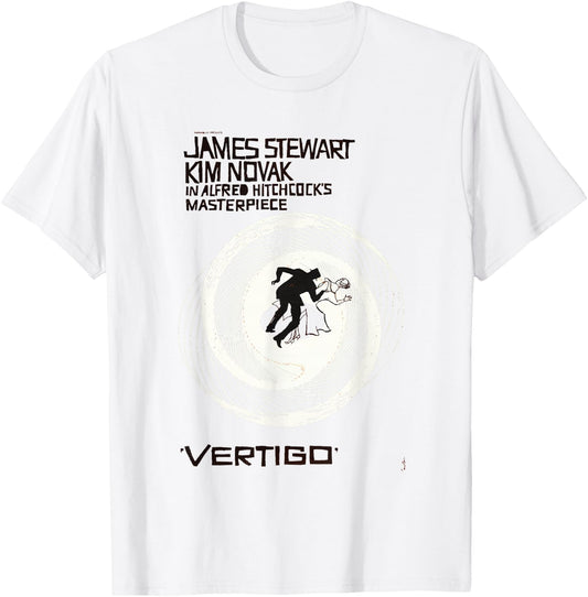 Vertigo Vintage Movie Poster, Noir Thriller Acrophobia Film T-Shirt - T-Shirt | White