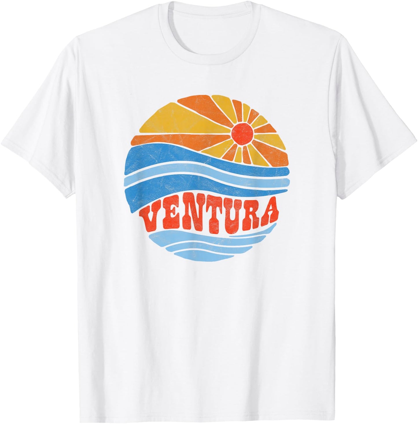 Retro Ventura California Hippie Beach Surf Vintage Men Women Girls Kids T-Shirt - T-Shirt | White